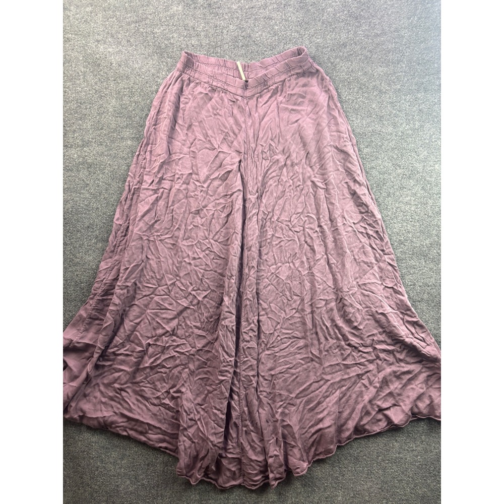 Free People Maxi Skirt Womens XS Purple Crinkle Viscose Boho Flowy
